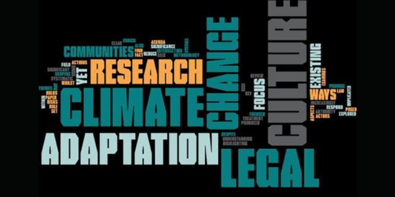 Word map containing: climate adaptation change legal culture research communities